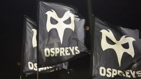 Ospreys flags waving