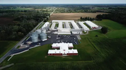 Kreher Family Farms An aerial view of a farm in New York 