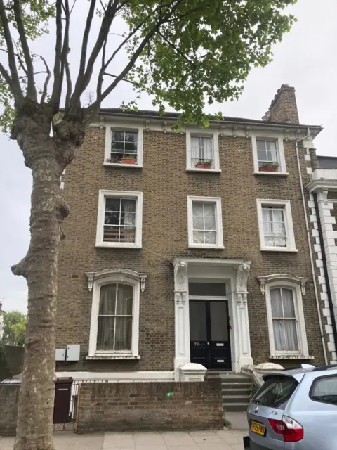Gaggan Sabherwal/BBC The building at 26 King Edward's Road in Hackney, East London