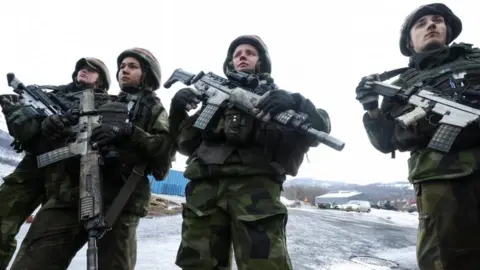 Reuters Swedish soldiers take part in a military exercise called "Cold Response 2022"