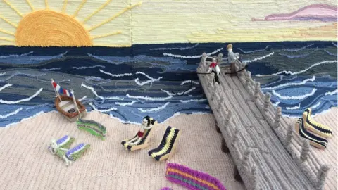 BBC Great Yarmouth's Jetty, knitted