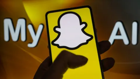 Getty Images Logo of Snapchat on a mobile device