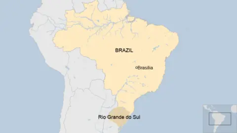 A map showing the location of Rio Grande do Sul