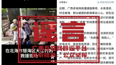Social media AI concocted reports show flood-affected villagers had asked rescue workers to prioritise the rescue of pigs over people