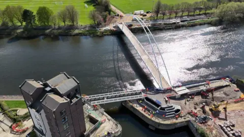 The waterside bridge over the River Trent