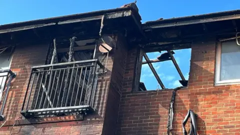 Chrissie Reidy/BBC fire at residential property in Brighton