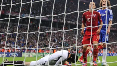 Getty Images Chelsea's Petr Cech grabs the ball as he saves Robben's penalty