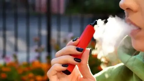 Getty Images Woman pictured using vape