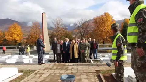 Albanian Defence Ministry Defence minister inspects Peshkopi war cemetery, Albania