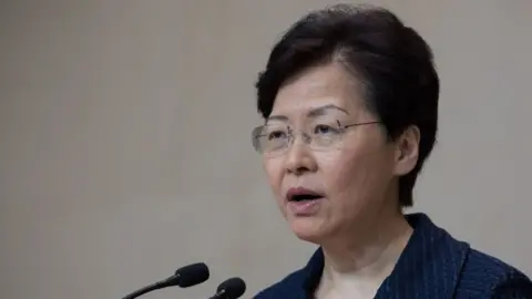 EPA Carrie Lam speaking at a press conference