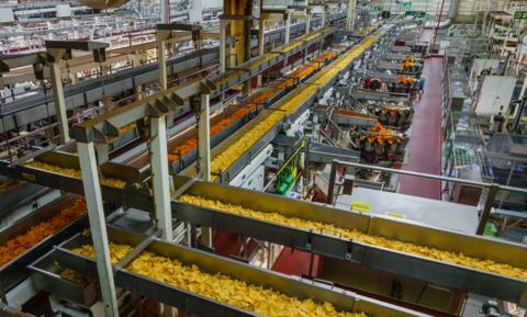 Doritos being made at the Coventry factory