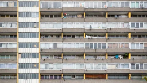 Getty Images File photo of council flats on Walworth estate in south-east London.