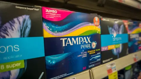 Getty Images Sanitary products on a shelf