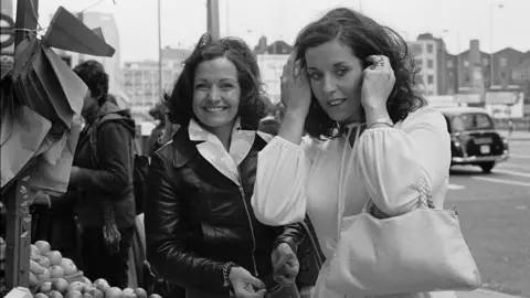  Peace activists Mairead Corrigan (later Corrigan Maguire) left, and Betty Williams, London, October 10th 1976. The pair had been jointly awarded the Nobel Peace Prize. (Photo by Peter Cade/Central Press/Hulton Archive/Getty Images)