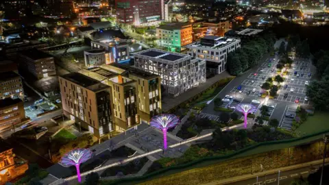 An aerial shot of the Seam, which has begun to be redeveloped as part of a council scheme.