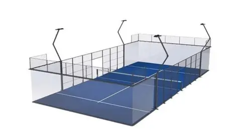 Austin Friars A CGI image of how the padel court at Austin Friars might look