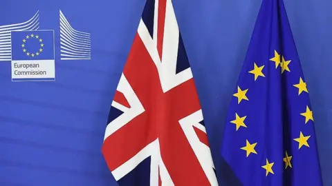 Getty Images The Union Jack and flag of Europe side by side