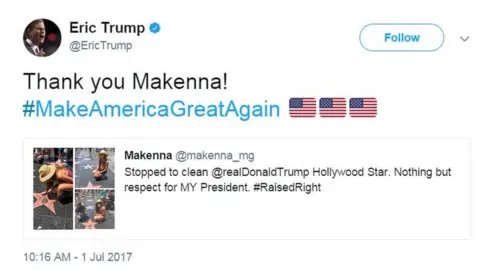 Twitter Thank you Makenna! #MakeAmericaGreatAgain