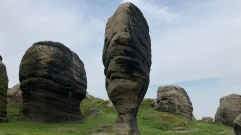 The Bridestone on Bridestones Moor
