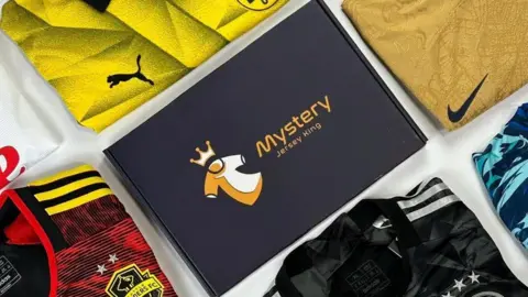 Mystery Jersey King A Mystery Jersey King box with a range of the shirts available.