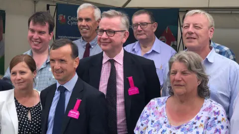 BBC Michael Gove with Welsh Secretary Alun Cairns on a visit to the Royal Welsh Show