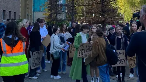 BBC People holding placards