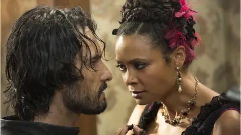 Bad Robot/Kobal/REX/Shutterstock Rodrigo Santoro and Thandie Newton in Westworld