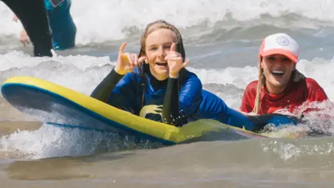 The Wave Project Poppy Allen (left) with Lucie Donlan