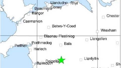 British Geological Survey Map of earthquake