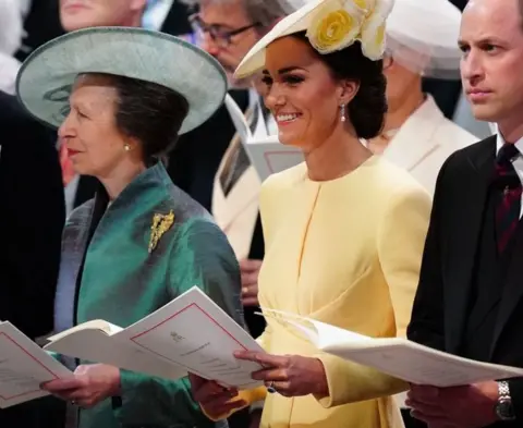 Getty Images Princess Anne, the Duchess of Cambridge, and Prince William