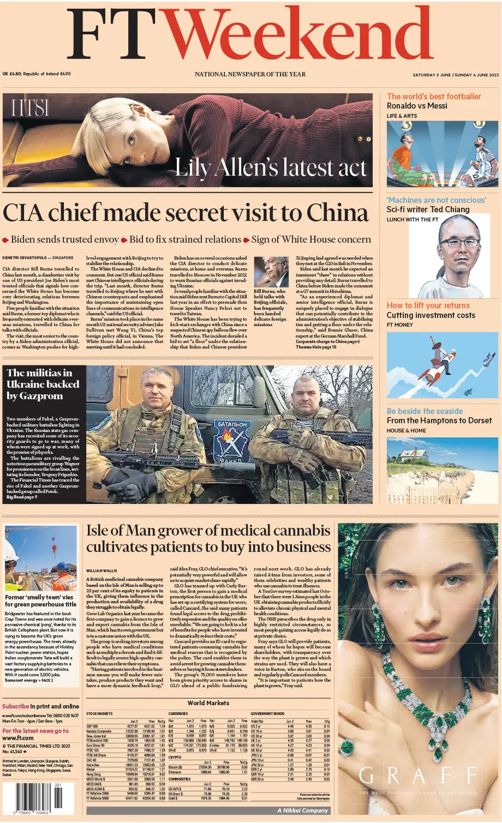 The front page of the Financial Times