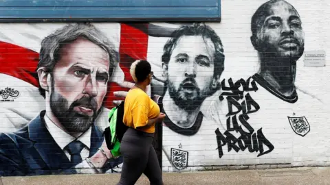 Reuters Gareth Southgate, Harry Kane and Raheem Sterling