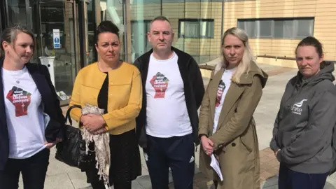 LDRS Campaigners against the closure of leisure centres by Caerphilly County Borough Council