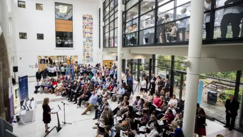 PA People attending the launch of NIPanC at the Mater Hospital in Belfast