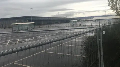 BBC The empty site belonging to Sainsbury's