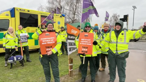 BBC Striking ambulance workers
