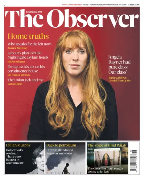 The headline on the front page of the Observer reads: "Home truths".