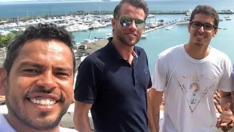 Daniel Guerra Daniel Guerra (L) and Rodrigo Dantas (R) with George Saul AKA "Fox" in Salvador, Brazil - 2017