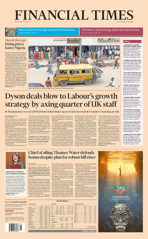 Financial Times front page for 10/07/24