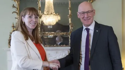 PA Media Deputy Prime Minister Angela Rayner and First Minister John Swinney in Bute House 