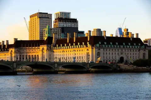 Getty Images County Hall at sunset