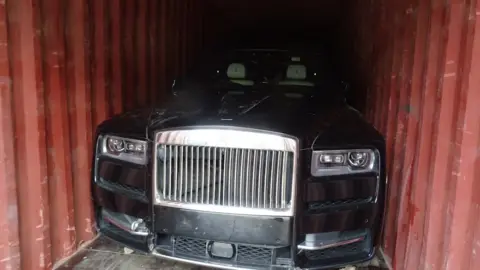 Essex Police Rolls Royce in a shipping container