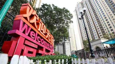 Getty Images Exterior view of Evergrande Metropolis housing complex in Huaian, Jiangsu Province of China.