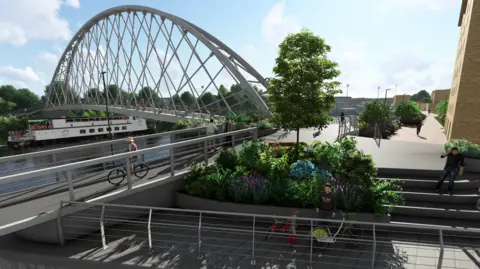 Nottingham City Council An artist's impression of the new bridge