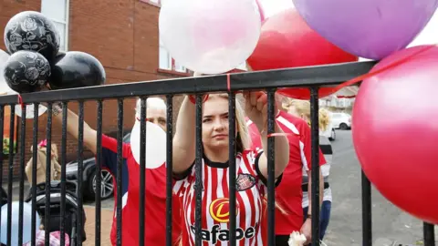 PA Mourners line the route of Bradley Lowery funeral cortege