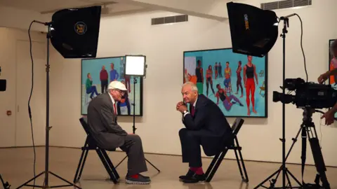 Getty Images Jon Snow interviewing David Hockney in 2015