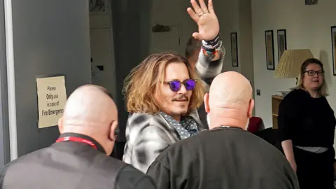 Reuters Johnny Depp entering the Sage concert hall in Gateshead