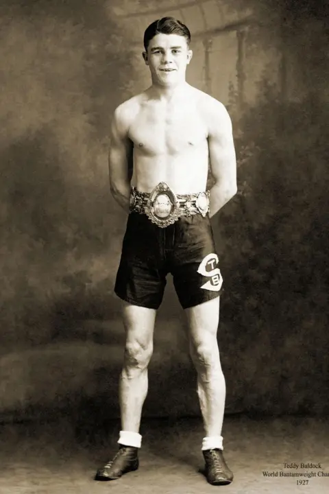 Martin Sax Black and white photo of Teddy Baldock after winning the bantamweight title in 1927