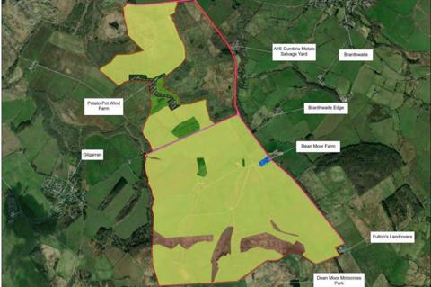 Map showing area of proposed solar farm