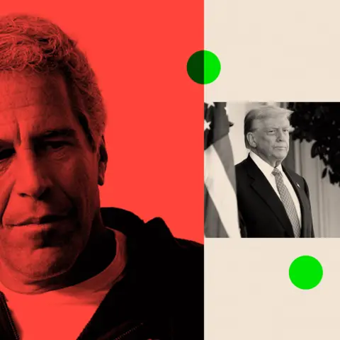 BBC Two images: Jeffery Epstein and Donald Trump
